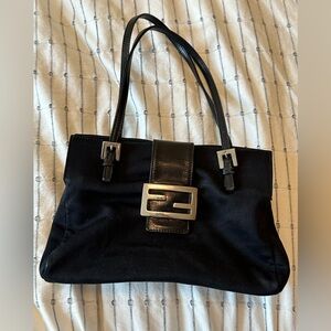 Vintage Fendi Black neoprene Handbag